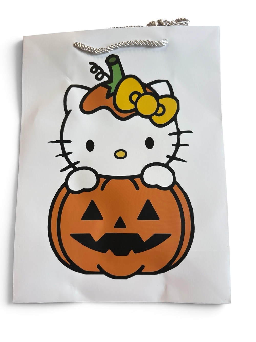 Hello Kitty Kids Pumpkin Costume Gift Bag - White & Orange